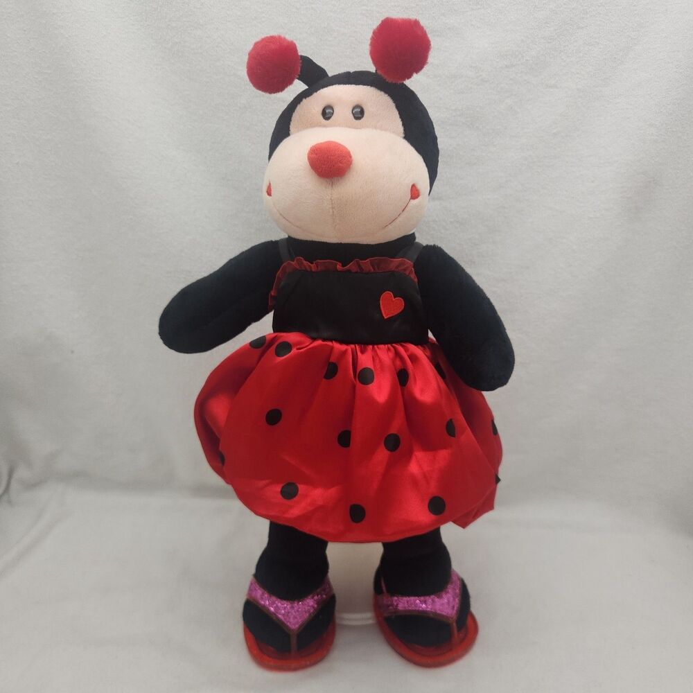 Stuffed Animal Build A Bear LOVE BUG 19" Ladybug Shoes Polka Dot Dress Valentine
